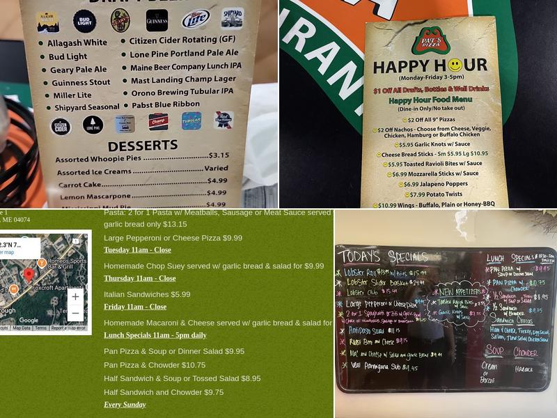 Pat's Pizza of Scarborough Menu