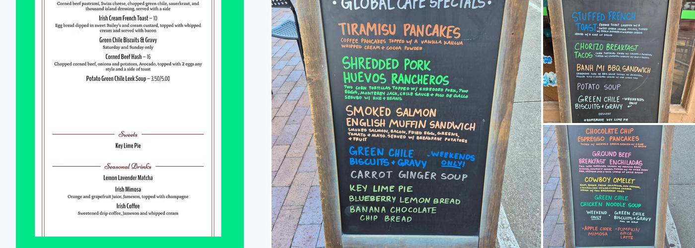 Global Cafe Menu