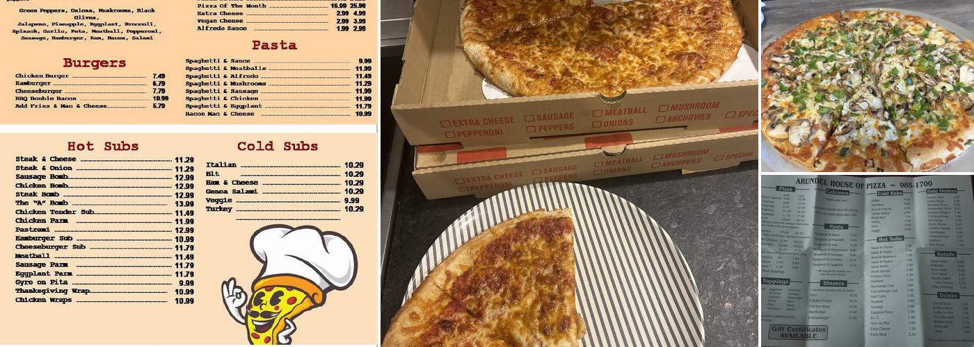 Arundel House of Pizza Menu