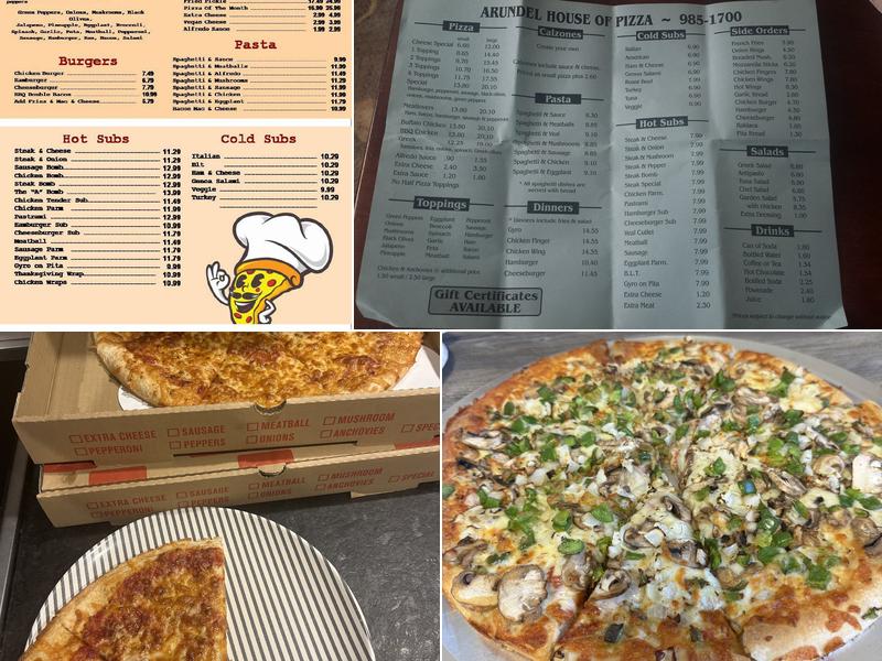 Arundel House of Pizza Menu