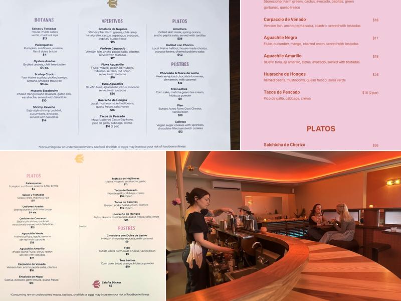 Cantina Calafia Menu