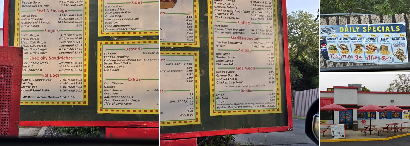 Frank's Chicago Grill Menu