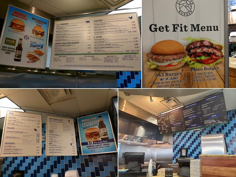 Elevation Burger Menu