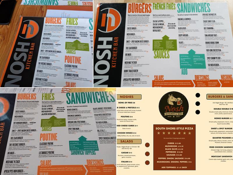 Nosh Kitchen Bar Menu