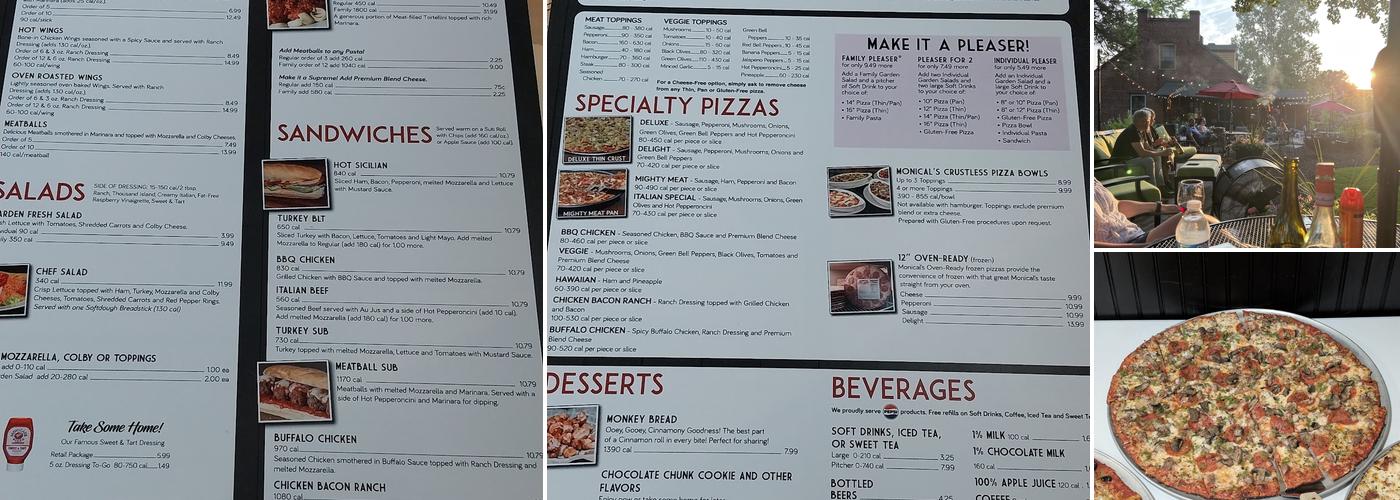 Monical's Pizza Menu