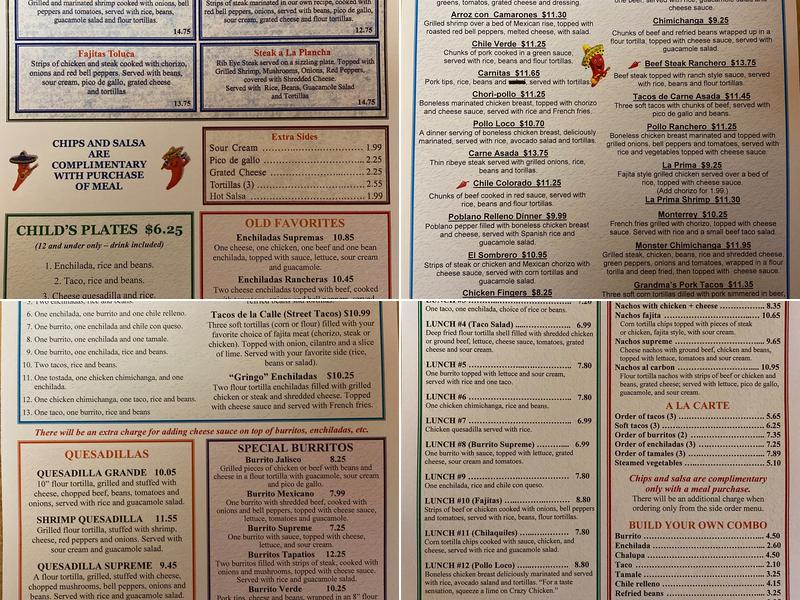 Mi Pueblo Menu