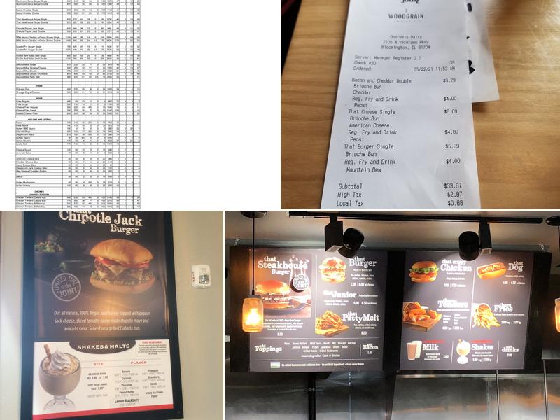 That Burger Joint Menu