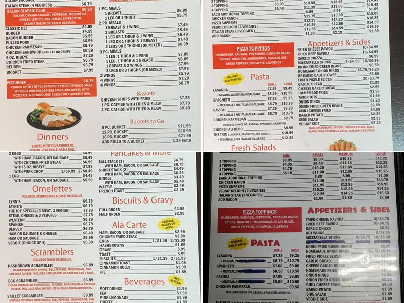 Pizzo's Restaurant Menu