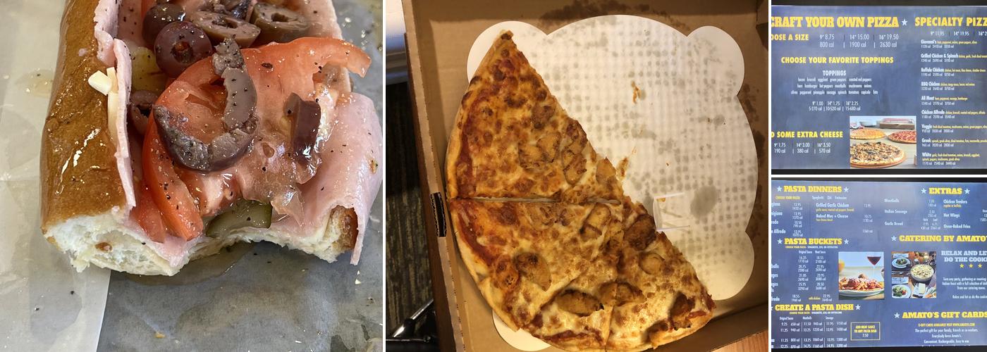 Amato's Sandwich Shops Menu