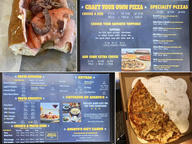 Amato's Sandwich Shops Menu