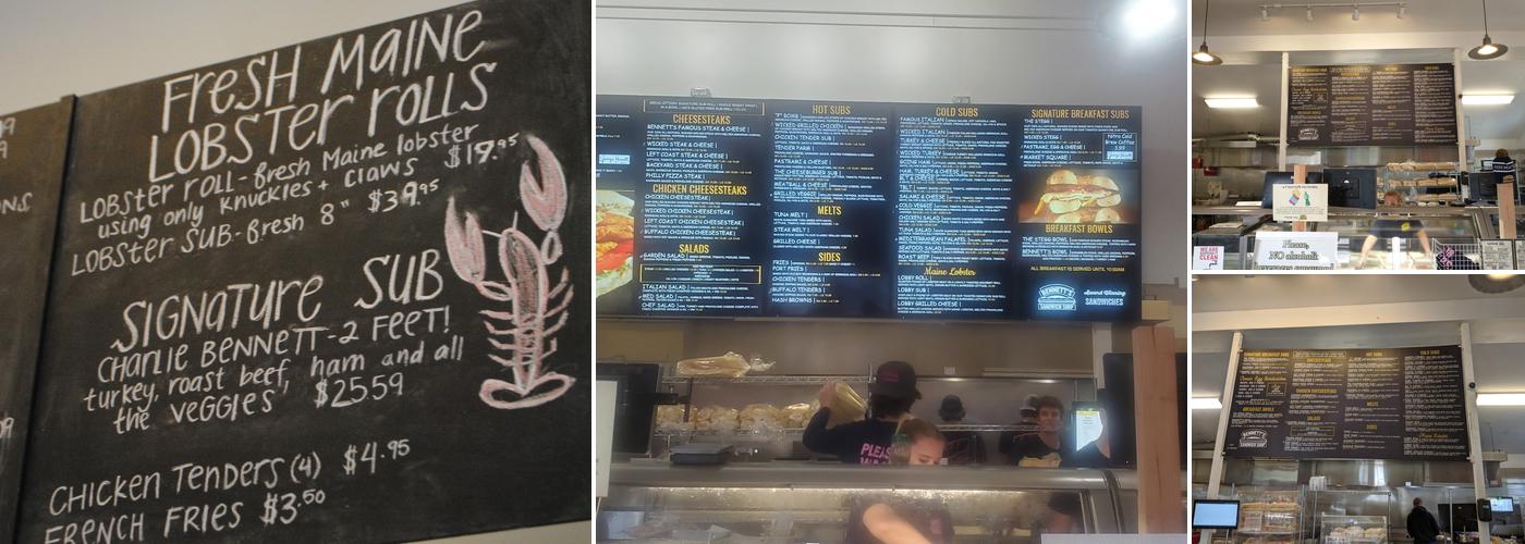 Bennett's Sandwich Shop Menu
