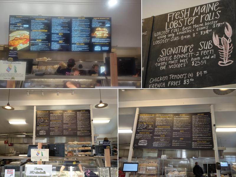 Bennett's Sandwich Shop Menu