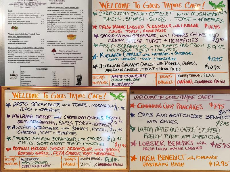Good Thyme Cafe and Catering Menu
