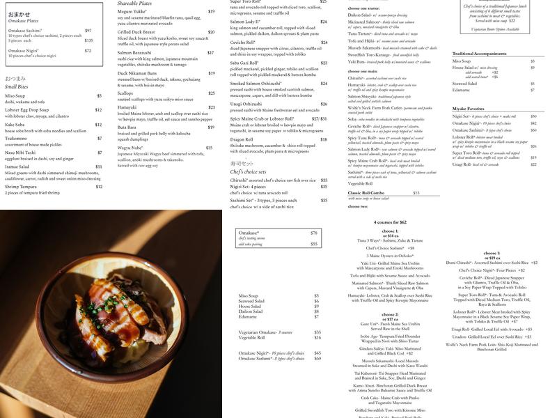 Miyake Menu