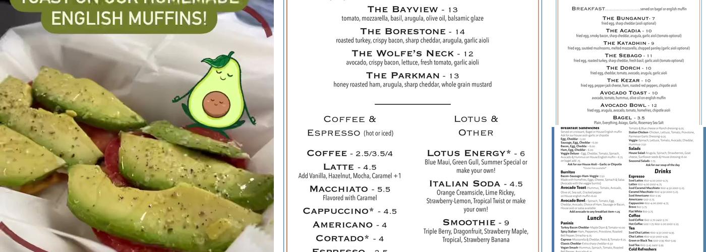 Elevate Cafe Menu