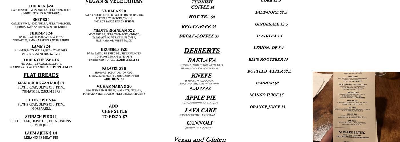 Olive Cafe Menu