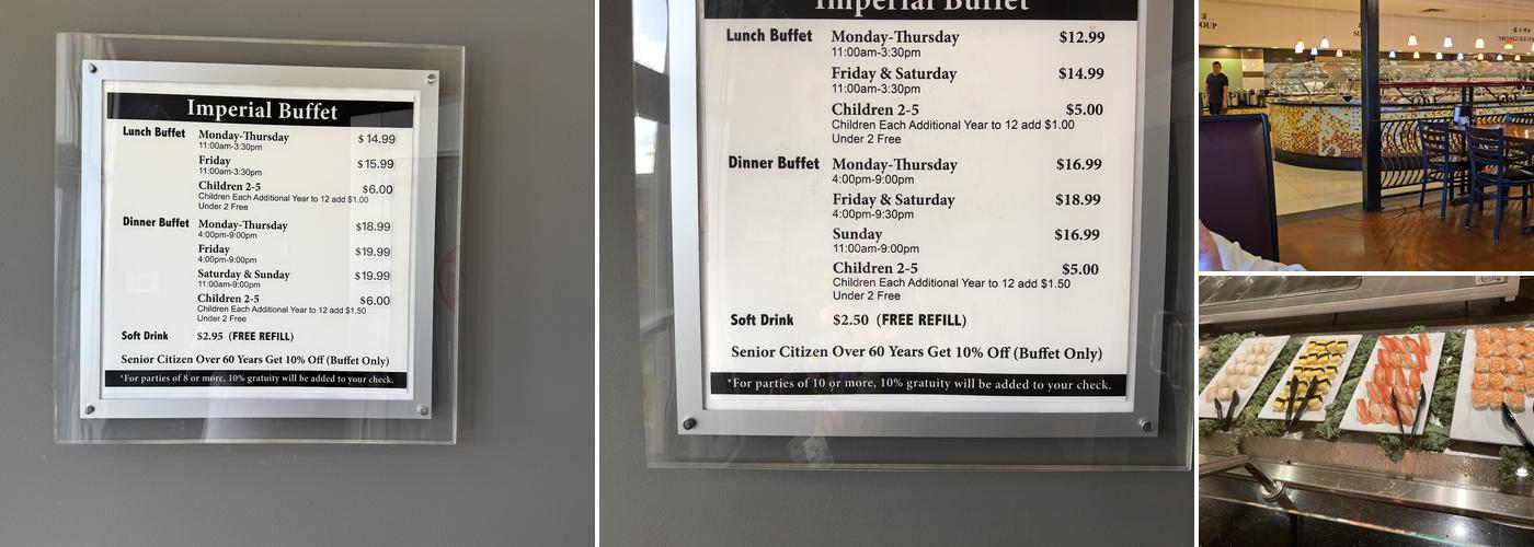 Imperial Buffet Menu