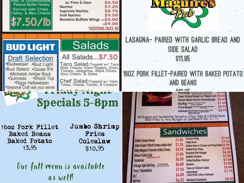 Maguire's Bar & Grill Menu