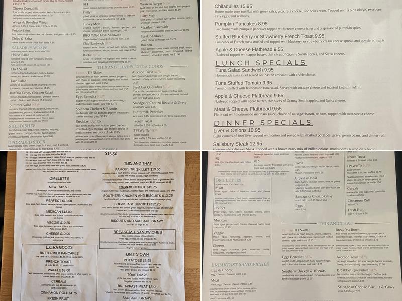 Times Past Inn Menu