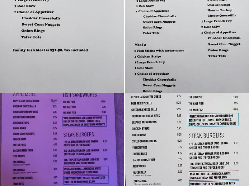 Lunker's Menu