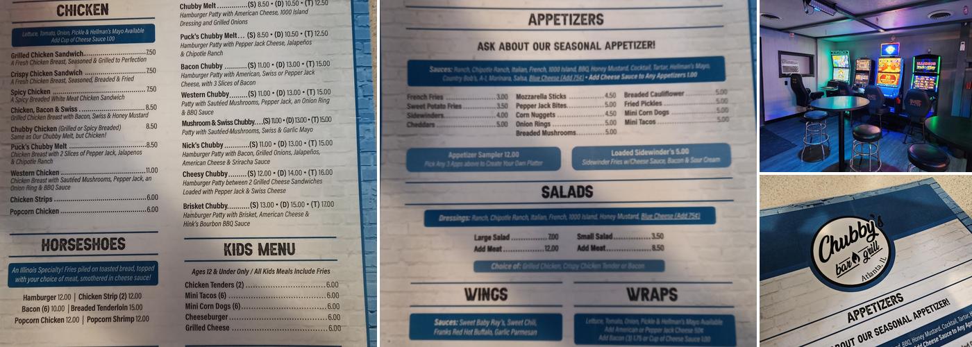 Chubby's Bar & Grill Menu