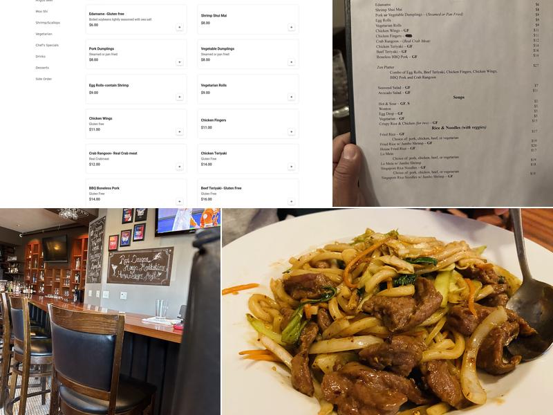 Zen Chinese Bistro Menu