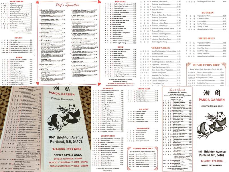 Panda Garden Restaurant Menu
