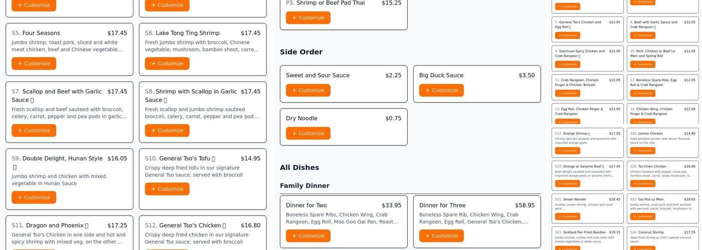 China Taste Menu
