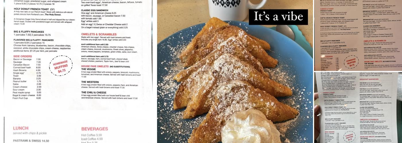 Marcy's Diner Menu