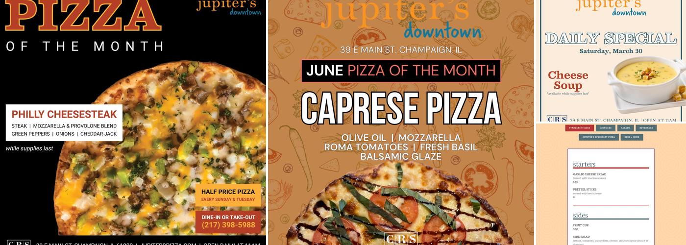 Jupiter's Pizzeria & Billiards Menu