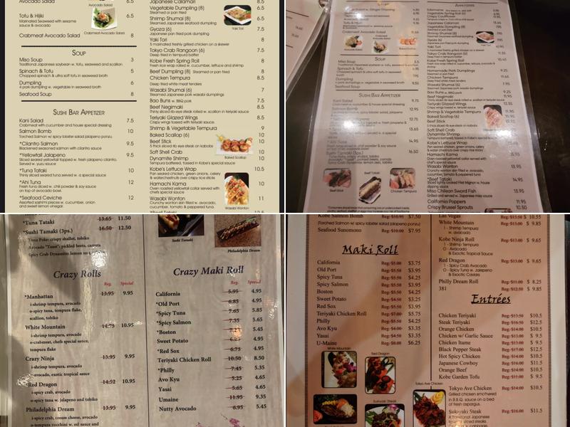 Kobe Steakhouse & Sushi Menu