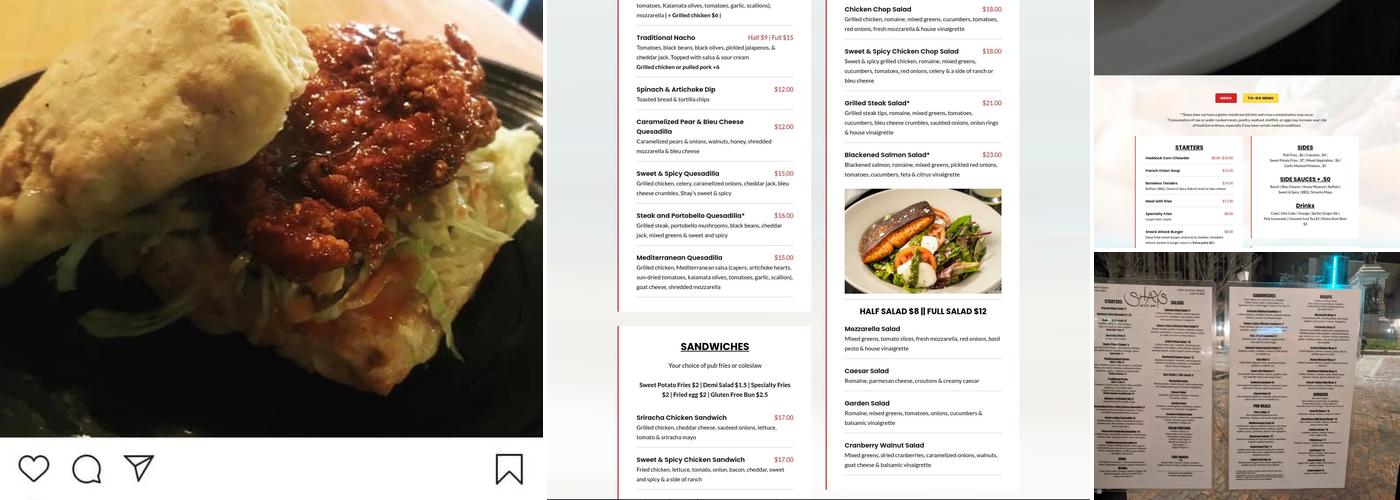 Shays Grill Pub Menu