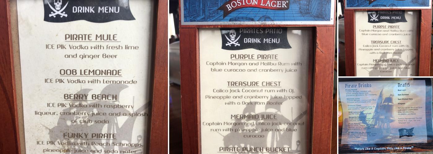 Pirates Patio and Galley Menu