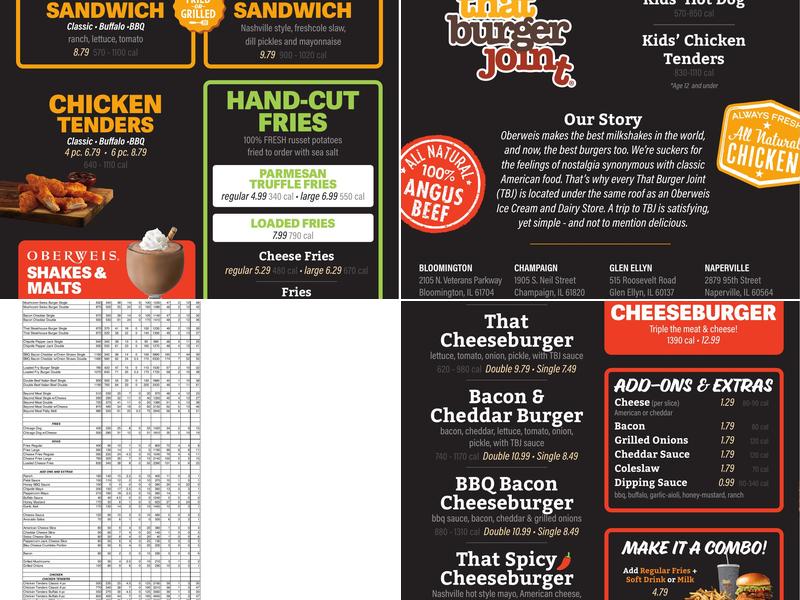 That Burger Joint Menu