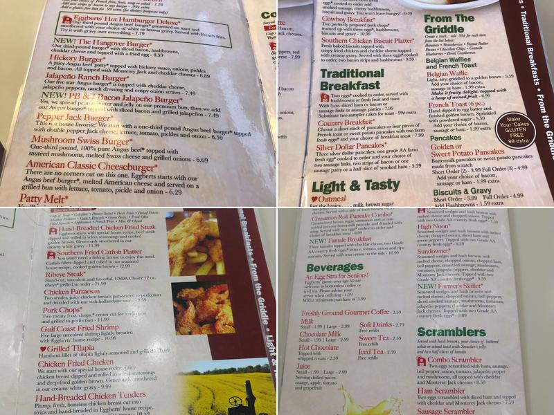Eggbert's Menu