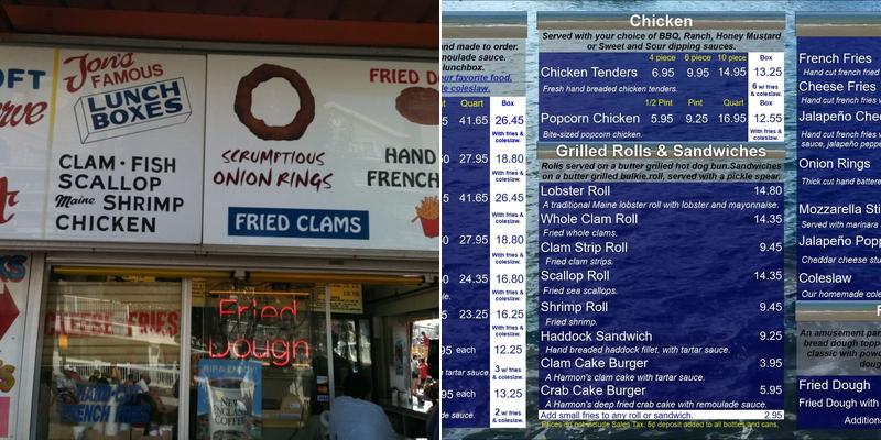 Rick's Fried Clams Menu