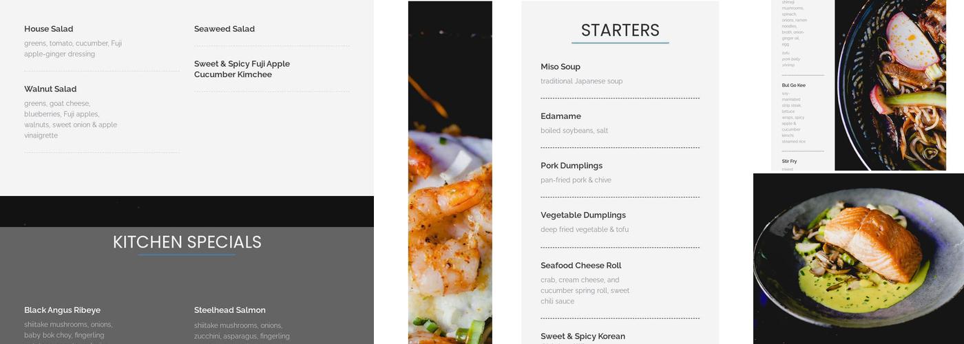 Ko Fusion Menu