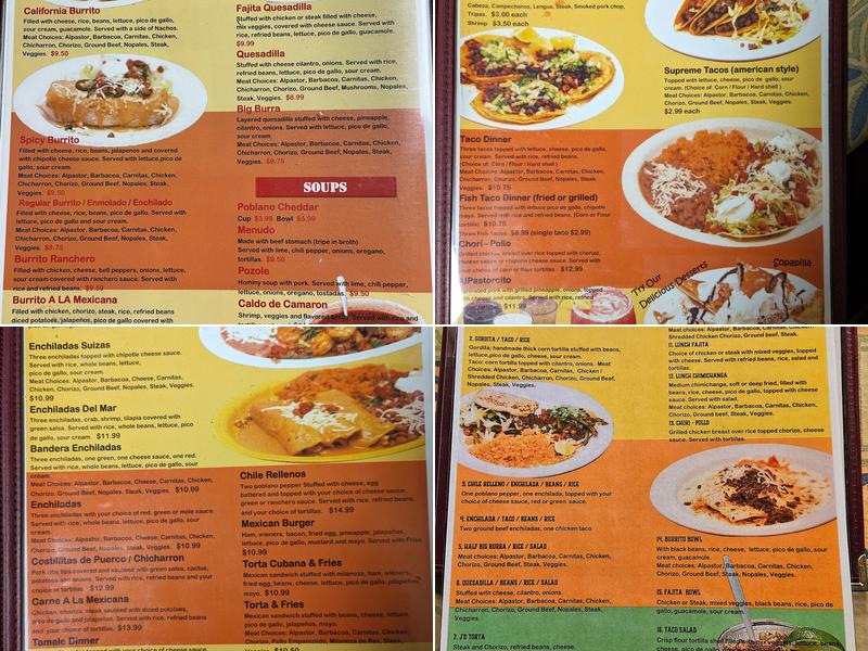 Huaraches Moroleon Menu