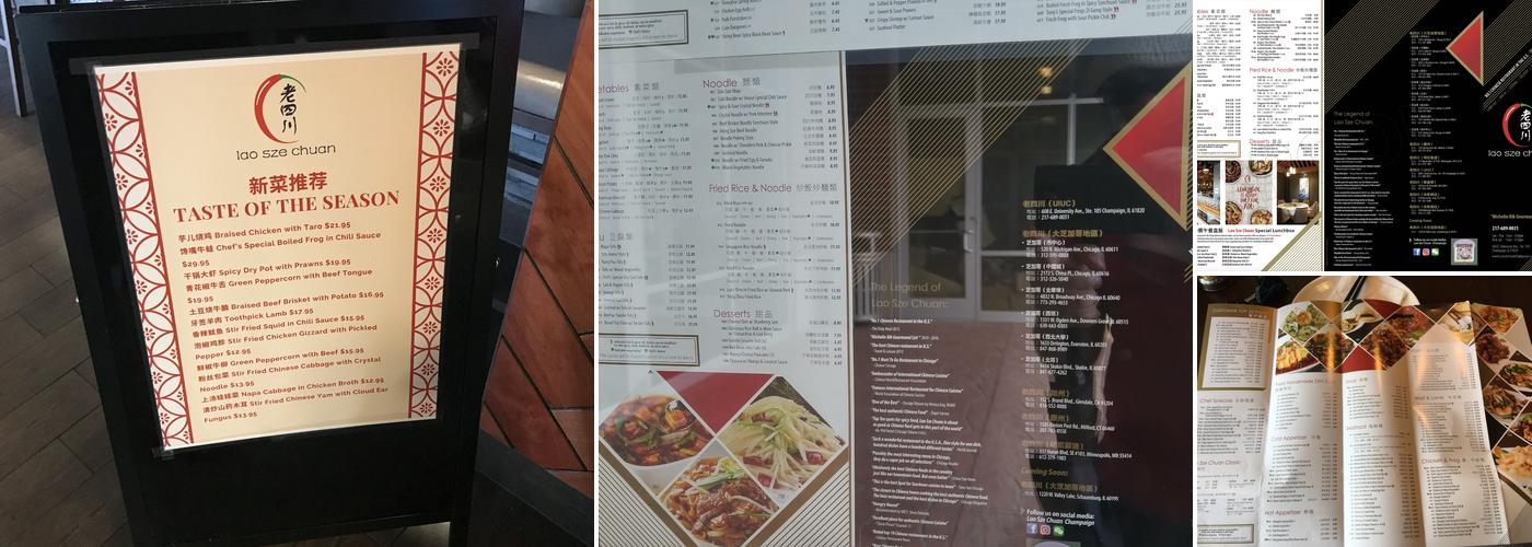 Lao Sze Chuan Chinese Restaurant and Bar Menu
