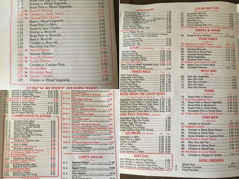 China Express Menu