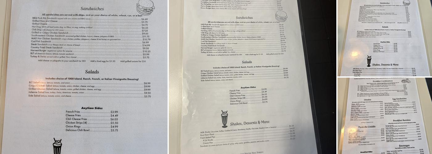 Merry Ann's Diner Menu