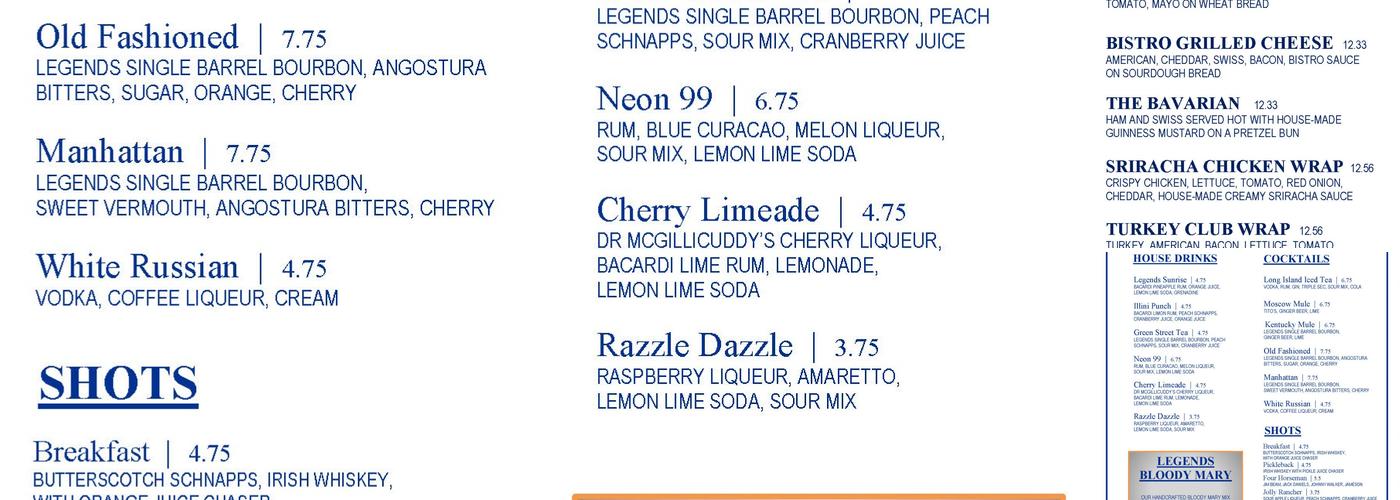 Legends Menu