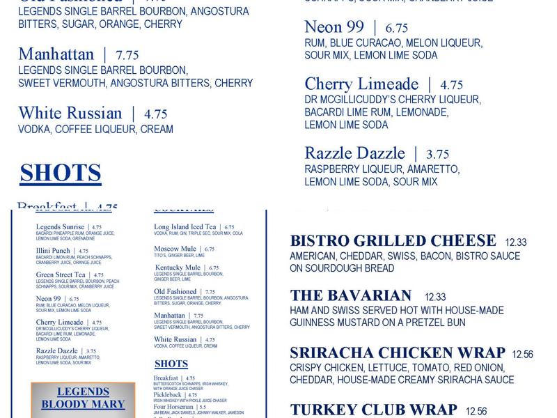 Legends Menu