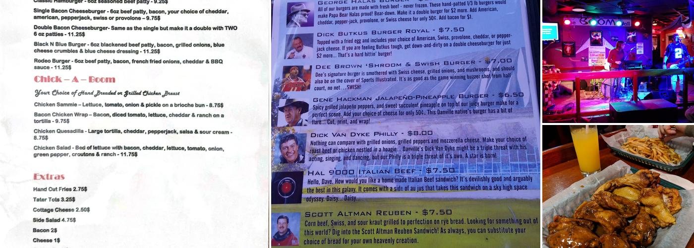 Boomerangs Bar & Grill Menu