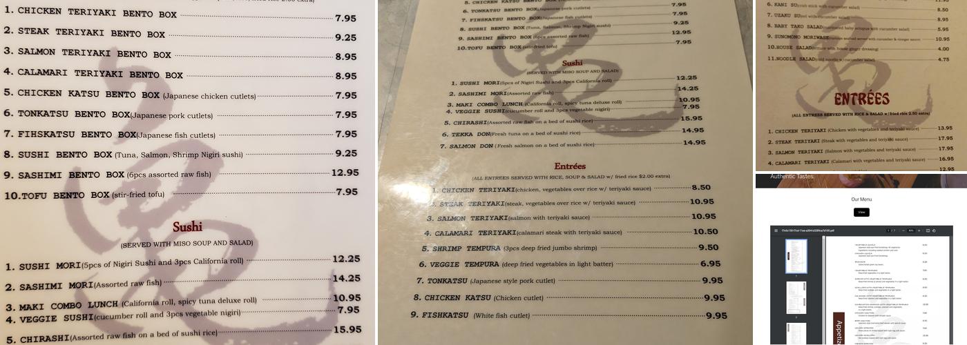 Sushi Kame Menu