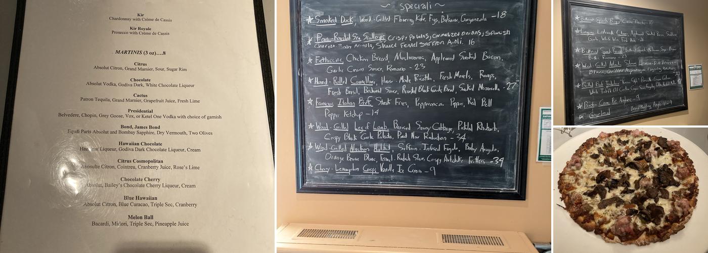 Timpone's Menu