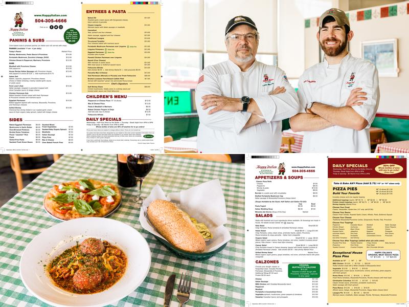 Happy Italian Pizzeria, Restaurant & Catering Menu