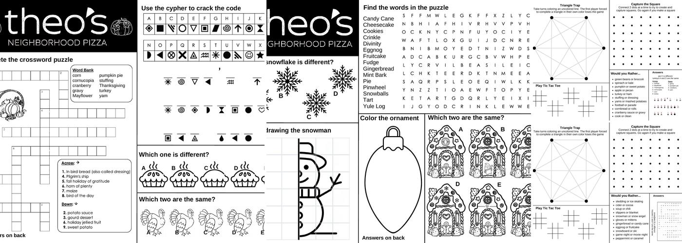 Theo's Neighborhood Pizza, Metairie Menu