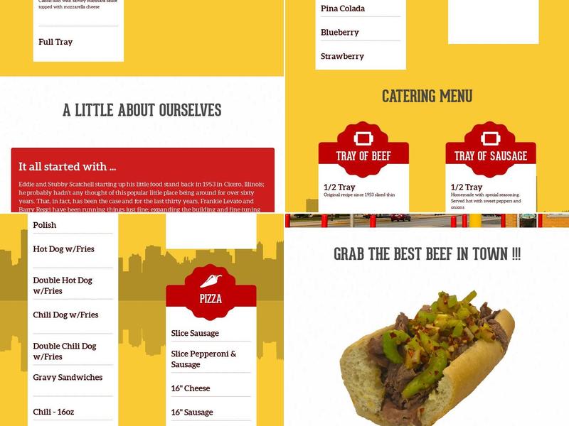 Scatchell's Beef & Pizza Menu