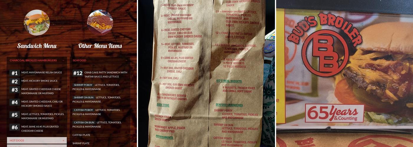Bud's Broiler Menu